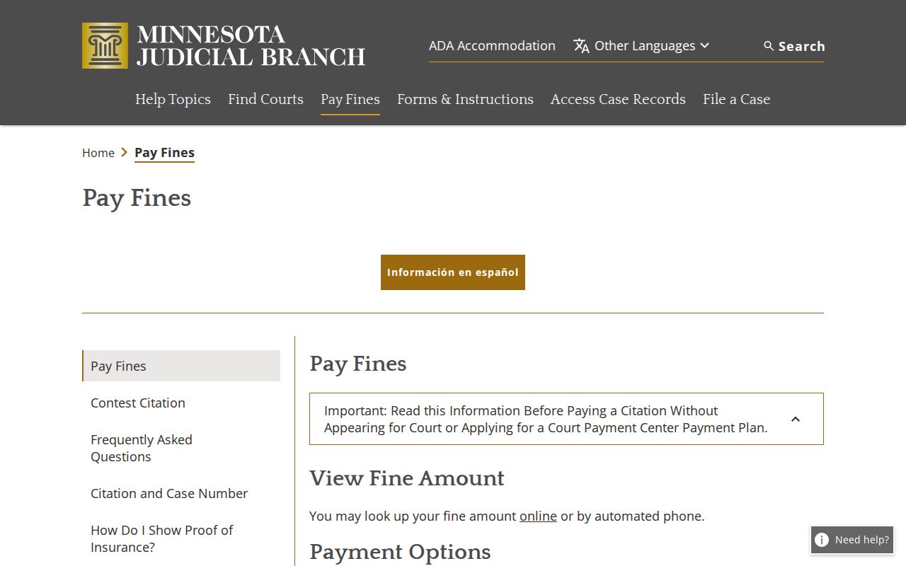 Sherburne County traffic court records official payment and response instructions